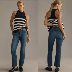 NWT AG Farrah Mid-Rise Boot Crop Denim Jeans - 27 waist